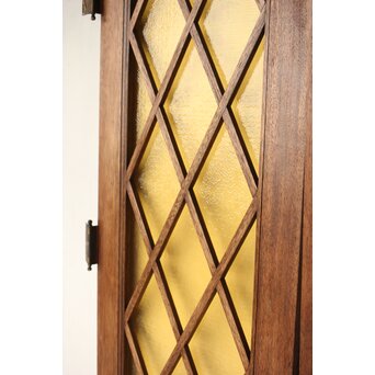 菱形組子 石目黄色ガラスのドア一対 2枚1組　GD0166Y 