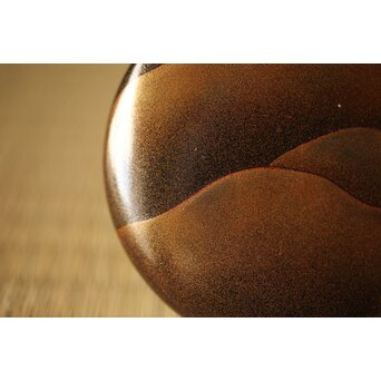 鈴木光入 内銀地 遠山研出蒔絵 大棗 共布共箱　Q324 