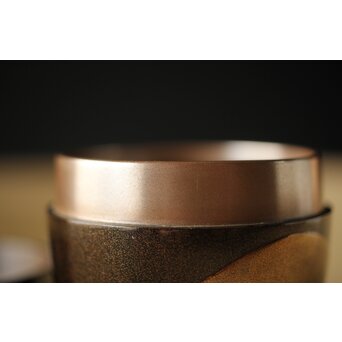 鈴木光入 内銀地 遠山研出蒔絵 大棗 共布共箱　Q324 