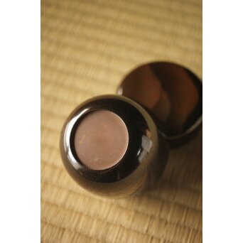 鈴木光入 内銀地 遠山研出蒔絵 大棗 共布共箱　Q324 