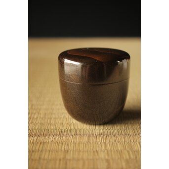 鈴木光入 内銀地 遠山研出蒔絵 大棗 共布共箱　Q324 