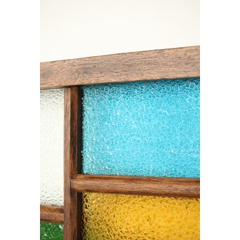 多種色ガラス欄間/明り取り 2枚1組　R0286Y 