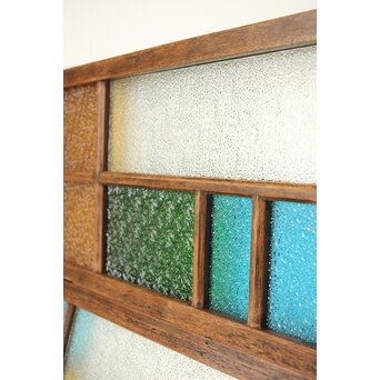 多種色ガラス欄間/明り取り 2枚1組　R0286Y 