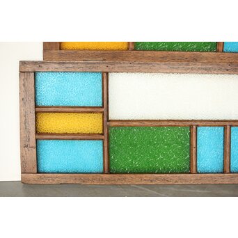 多種色ガラス欄間/明り取り 2枚1組　R0286Y 