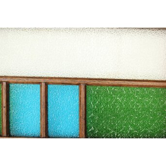 多種色ガラス欄間/明り取り 2枚1組　R0286Y 