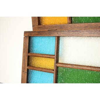 多種色ガラス欄間/明り取り 2枚1組　R0286Y 