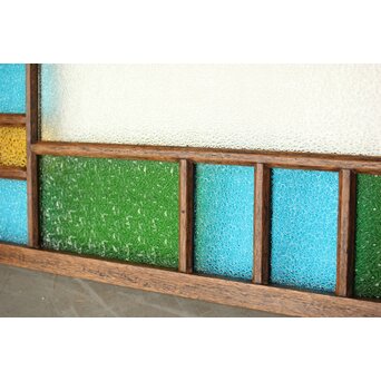 多種色ガラス欄間/明り取り 2枚1組　R0286Y 