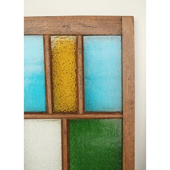 多種色ガラス欄間/明り取り 2枚1組　R0286Y 