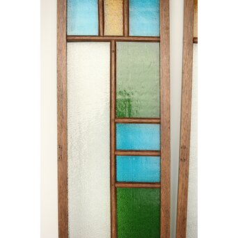 多種色ガラス欄間/明り取り 2枚1組　R0286Y 