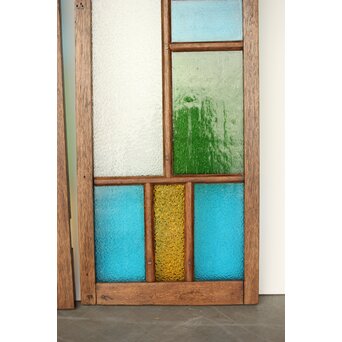 多種色ガラス欄間/明り取り 2枚1組　R0286Y 