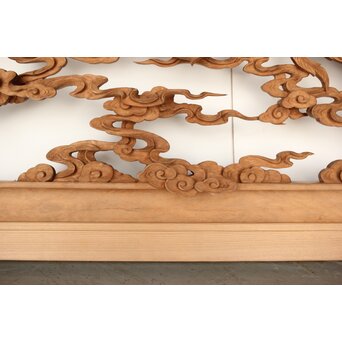 雲海鳳凰図 木彫欄間 2枚1組　R0288 