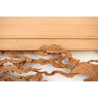 雲海鳳凰図 木彫欄間 2枚1組　R0288 