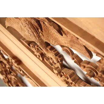 雲海鳳凰図 木彫欄間 2枚1組　R0288 