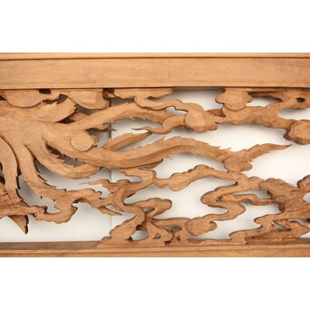 雲海鳳凰図 木彫欄間 2枚1組　R0288 