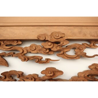 雲海鳳凰図 木彫欄間 2枚1組　R0288 