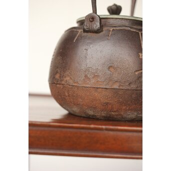 大国造〈福生積善〉四字陰字 鉄瓶/湯沸　M353 