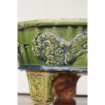 ルス織部 龍兎紋 水盤/瓶掛　P388 