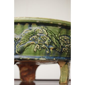 ルス織部 龍兎紋 水盤/瓶掛　P388 