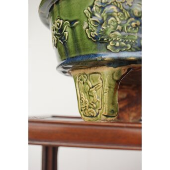 ルス織部 龍兎紋 水盤/瓶掛　P388 