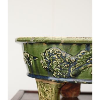 ルス織部 龍兎紋 水盤/瓶掛　P388 