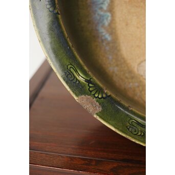 ルス織部 龍兎紋 水盤/瓶掛　P388 