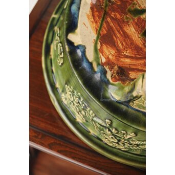 ルス織部 龍兎紋 水盤/瓶掛　P388 