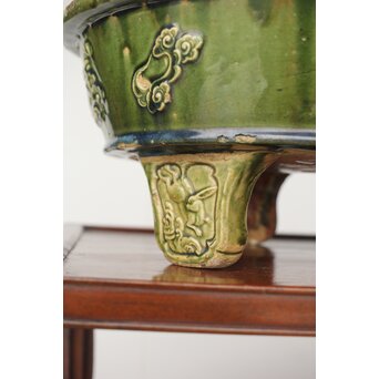 ルス織部 龍兎紋 水盤/瓶掛　P388 