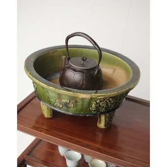 ルス織部 龍兎紋 水盤/瓶掛　P388 