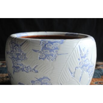 芭蕉と雲 瀬戸火鉢/瓶掛　P389 