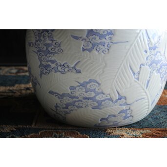 芭蕉と雲 瀬戸火鉢/瓶掛　P389 