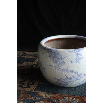 芭蕉と雲 瀬戸火鉢/瓶掛　P389 