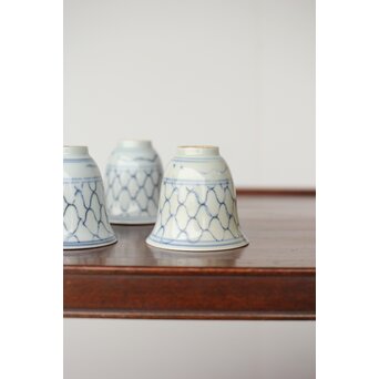 古伊万里 網手 煎茶碗 五客　P390 