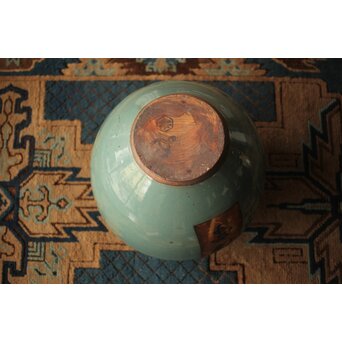 緑釉 玉露 僊掌 茶壺　P393 