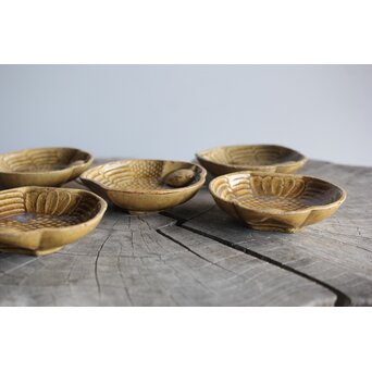 萬古焼 ふくら雀 小皿五客　P395 