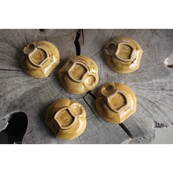 萬古焼 ふくら雀 小皿五客　P395 