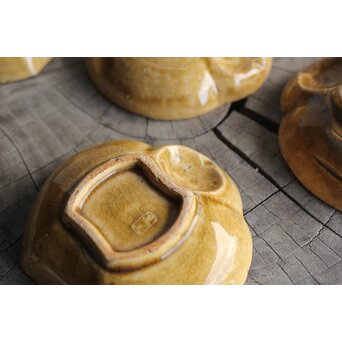 萬古焼 ふくら雀 小皿五客　P395 