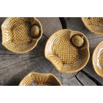 萬古焼 ふくら雀 小皿五客　P395 