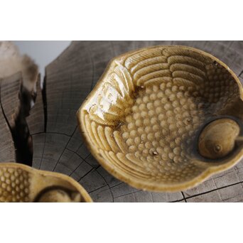 萬古焼 ふくら雀 小皿五客　P395 