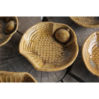 萬古焼 ふくら雀 小皿五客　P395 