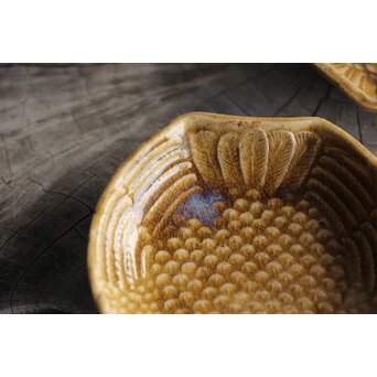 萬古焼 ふくら雀 小皿五客　P395 