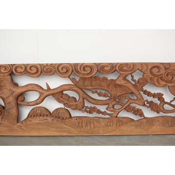 欅彫 松竹梅木彫欄間　R0291 