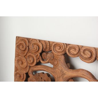 欅彫 松竹梅木彫欄間　R0291 