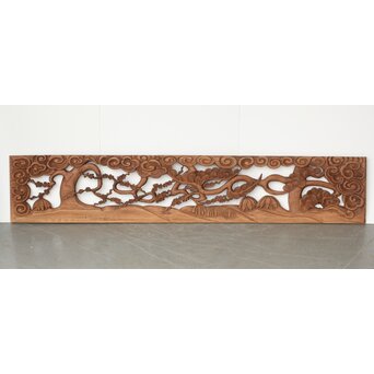 欅彫 松竹梅木彫欄間　R0291