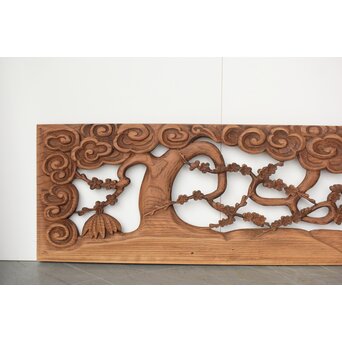 欅彫 松竹梅木彫欄間　R0291 