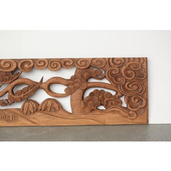 欅彫 松竹梅木彫欄間　R0291 