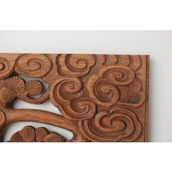 欅彫 松竹梅木彫欄間　R0291 