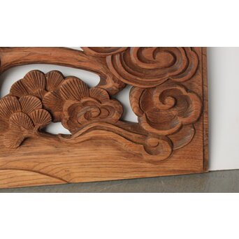 欅彫 松竹梅木彫欄間　R0291 