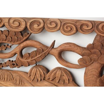 欅彫 松竹梅木彫欄間　R0291 