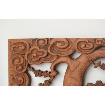 欅彫 松竹梅木彫欄間　R0291 