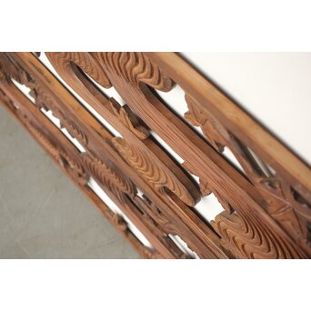 枠無 竜田川木彫欄間 2枚1組　R0292 